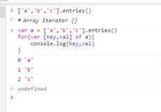 javascript 中数组实例的 entries()，keys() 和 values()