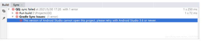 ERROR: This version of Android Studio cannot open this project, please retry with Android Studio 3.