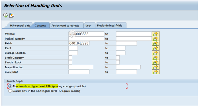 SAP HUM事务代码HUMO里显示内层和外层HU信息