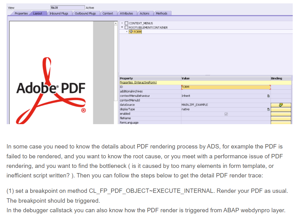 如何得到ABAP Webdynpro PDF渲染的性能相关文件
