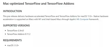 搭载M1芯片，新Mac再加优化版 Tensorflow2.4，训练速度最高提升7倍
