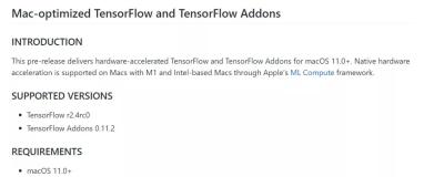 搭载M1芯片，新Mac再加优化版 Tensorflow2.4，训练速度最高提升7倍