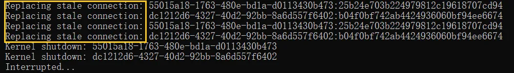 启动jupyter notebook链接不上内核 + 终端报错：Replacing stale connection
