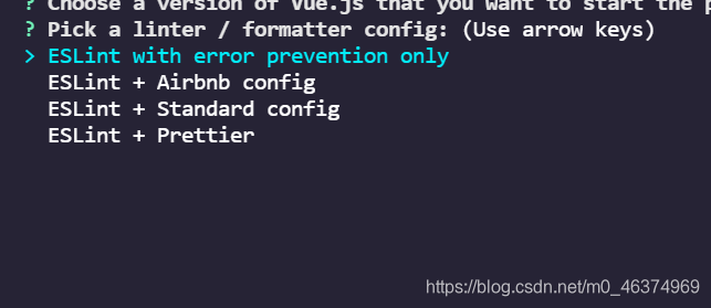 【Vue】—Vue脚手架创建项目时的 linter / formatter config配置选择