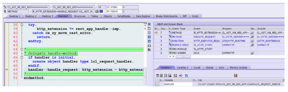 从 SAP WebIDE 往 ABAP 服务器上部署 SAP UI5 应用的一些后台执行逻辑的单步调试