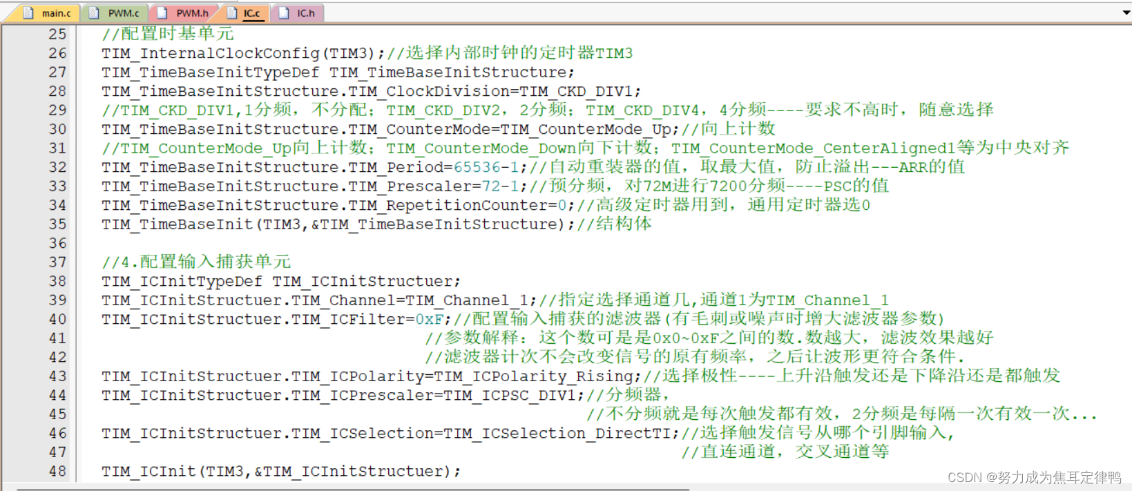 Stm32:tim输入捕获模式测频率并在oled上显示频率(内含：1.接线图 实物图+2.代码部分+3.输入捕获模式使用到的stm32库函数 