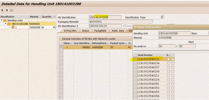 SAP 同一个序列号可以同时出现在2个不同的HU里？