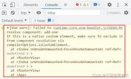 【Vue warn】If this is a native custom element, make sure to exclude it from component resolution ……