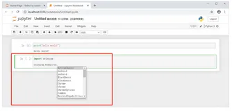 Jupyter 编写python代码实现代码自动补齐功能设置实例演示