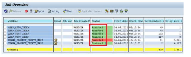 SAP Netweaver后台作业的几种状态