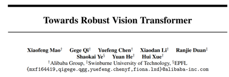 无惧对抗和扰动、增强泛化，阿里安全打造更鲁棒的ViT模型，论文入选CVPR 2022