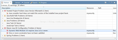解决“Maven项目中的Dynamic Web Module 3.0 requires Java 1.6 or newer”问题