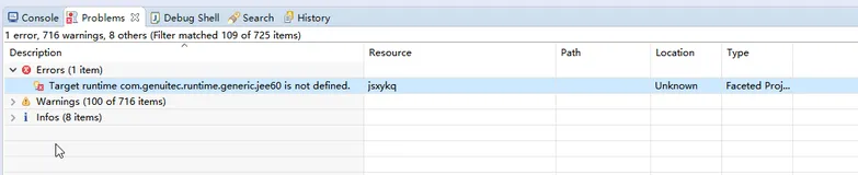 Eclipse中项目报Target runtime com.genuitec.runtime.generic.jee60 is not defined异常的解决方法