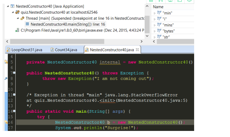 Java嵌套构造函数造成的stack overflow异常