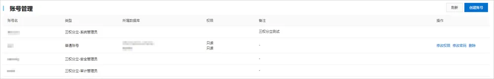 用户指南—账号和安全—三权分立—管理三权分立系统账号