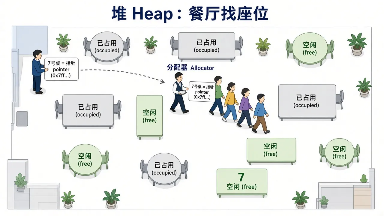 堆：餐厅找座位