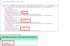 Observe and check how filter works in HANA live report