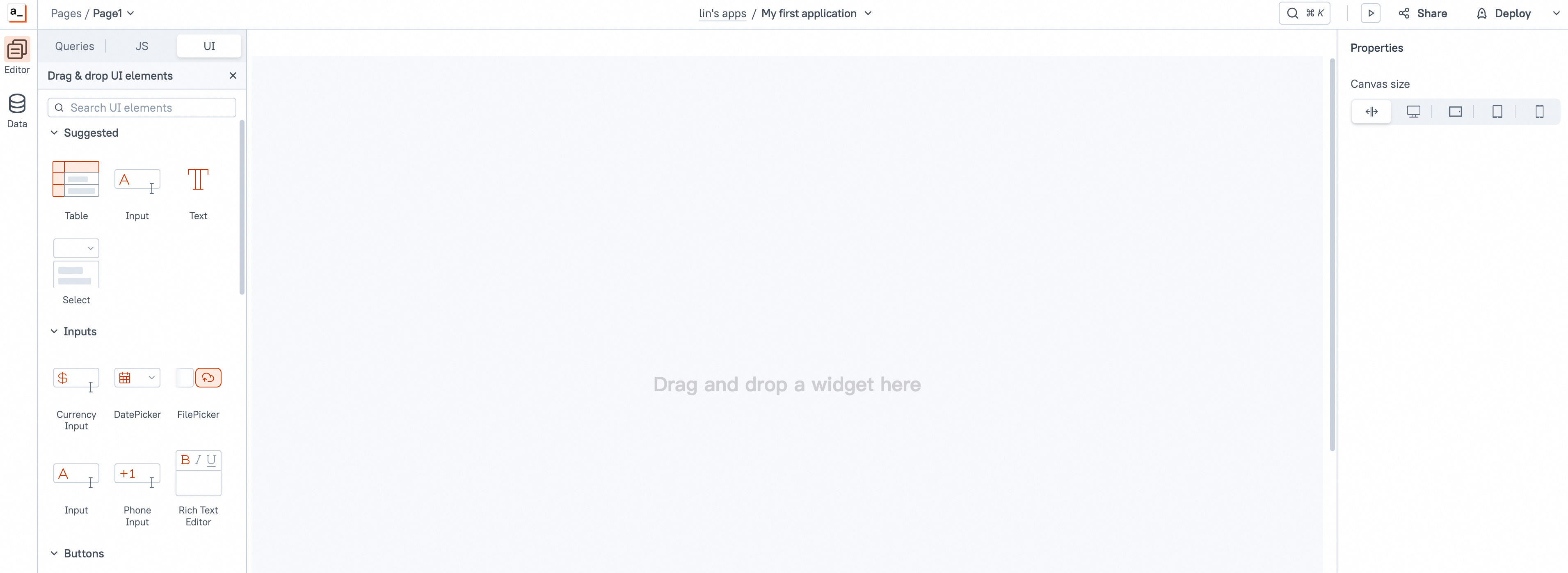 在阿里云快速启动Appsmith搭建前端页面