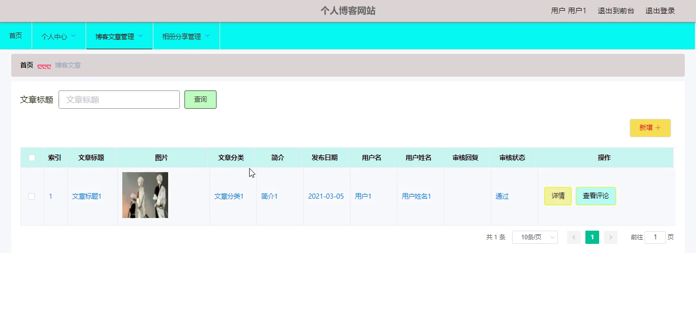 基于ssm+vue.js的个人博客网站附带文章和源代码设计说明文档ppt