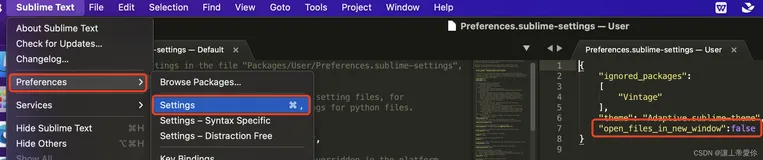 Sublime Text3在mac下设置一个窗口打开多个文件