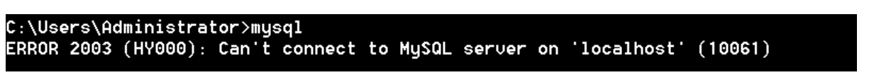 报错：ERROR 2003 (HY000): Can‘t connect to MySQL server on ‘localhost‘ (10061)