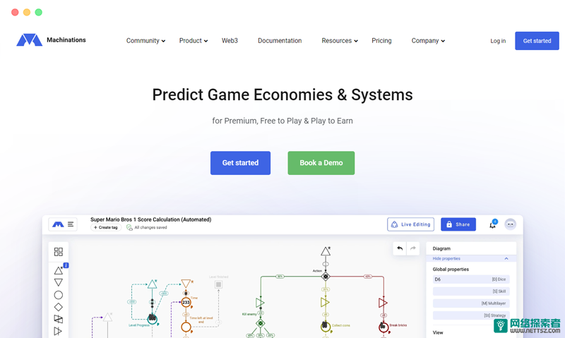 Machinations: 游戏逻辑原型设计与Web3游戏经济监测服务