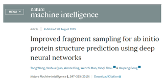 Nature | 基于深度神经网络和改进的片段测序方法从头预测蛋白质结构