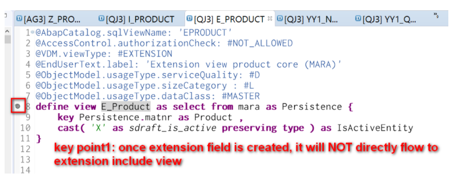 SAP S/4HANA里extension include view和extension view的区别