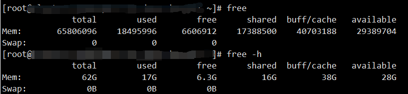 Linux 命令详解 - free  df