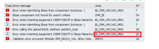 SAP CRM中间件错误IB_CRM_UPLOAD_MSG的解决方法