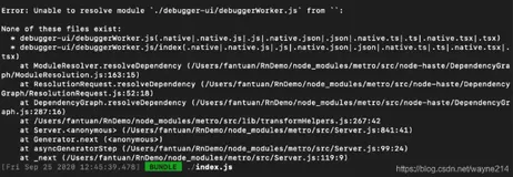 RN运行项目Error：Unable to resolve module