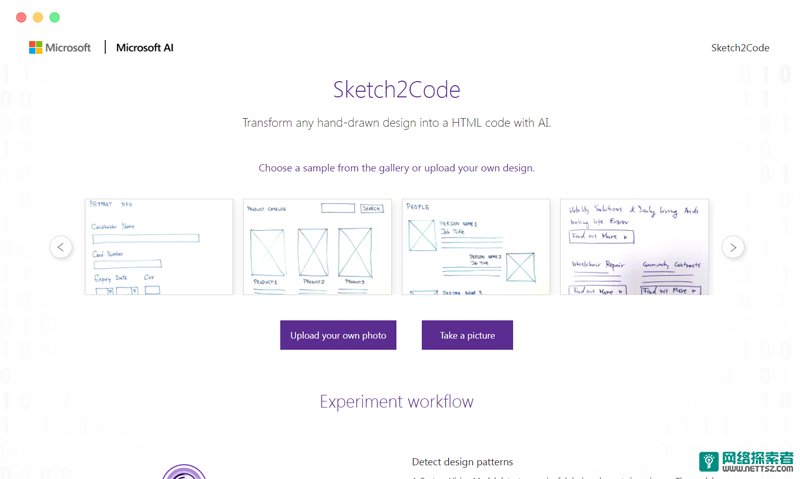 Sketch2Code: 通过AI自动将草图转换为html代码