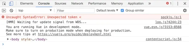 Uncaught SyntaxError: Unexpected token <