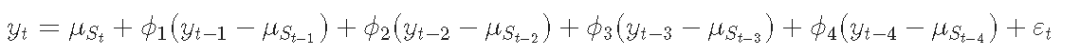 PYTHON用时变马尔可夫区制转换（MRS）自回归模型分析经济时间序列