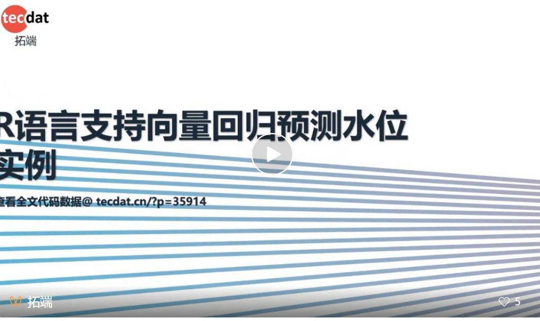 【视频】R语言支持向量回归SVR预测水位实例讲解|附代码数据