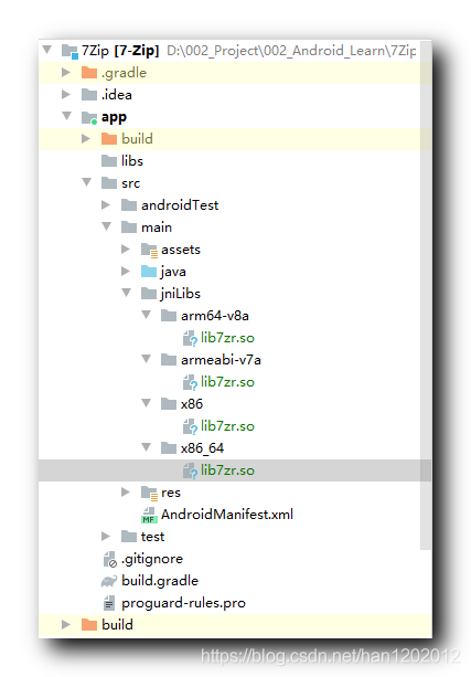 【Android 安装包优化】使用 lib7zr.so 动态库处理压缩文件 ( 拷贝 lib7zr.so 动态库到 Android Studio 工程 | 配置 build.gradle 构建脚本 )
