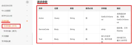 阿里云自然语言处理--文本纠错（中文）Java 调用示例