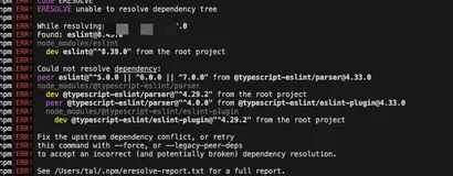 Vue3升级版本引发的 npm ERR! code ERESOLVE npm ERR! ERESOLVE unable to resolve dependency tree