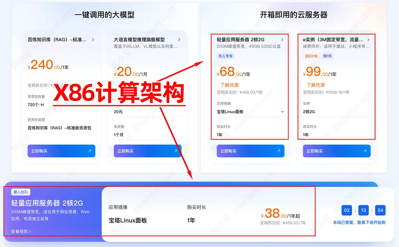 阿里云服务器x86计算架构