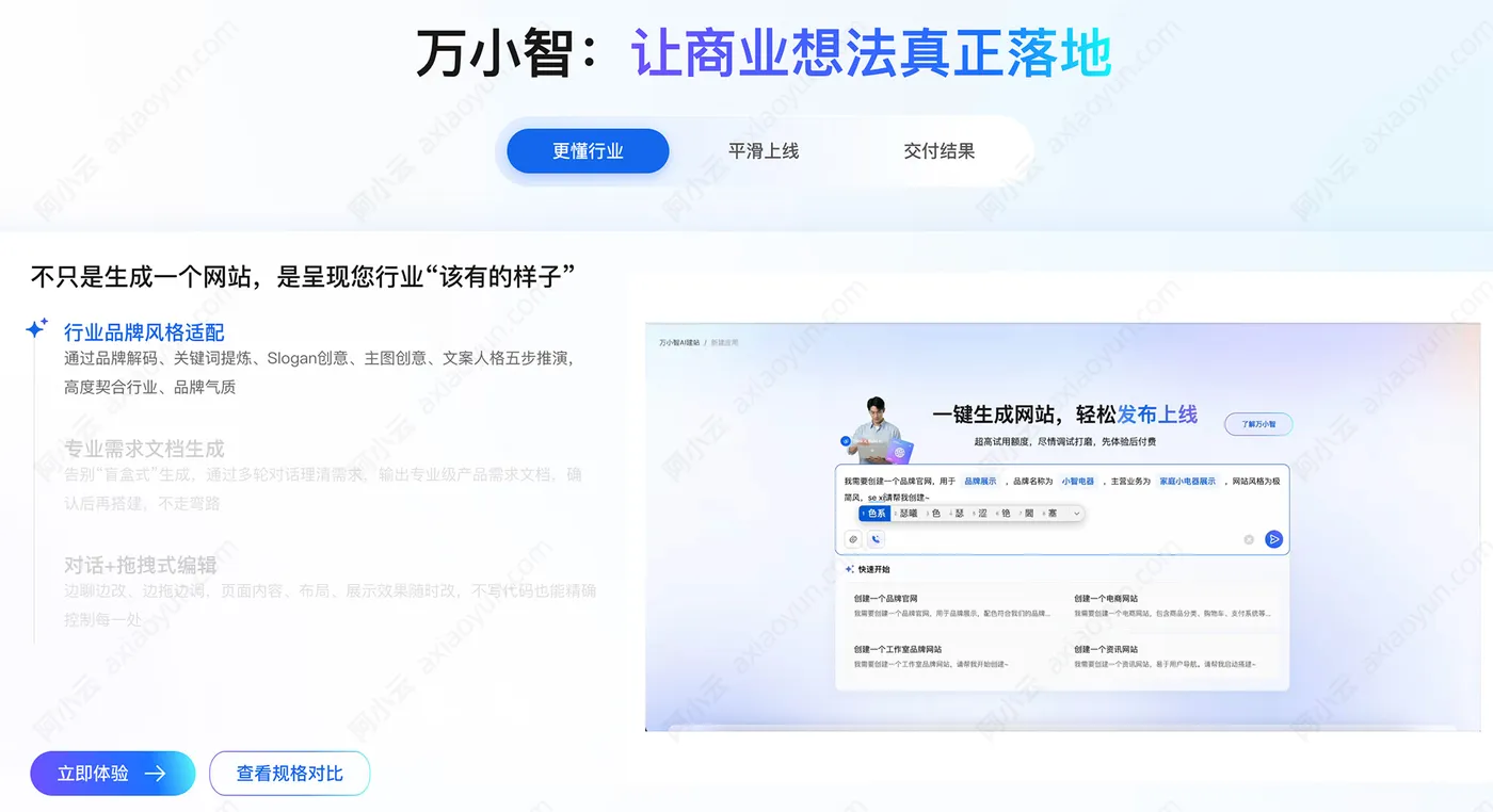 阿里云万小智AI建站官网