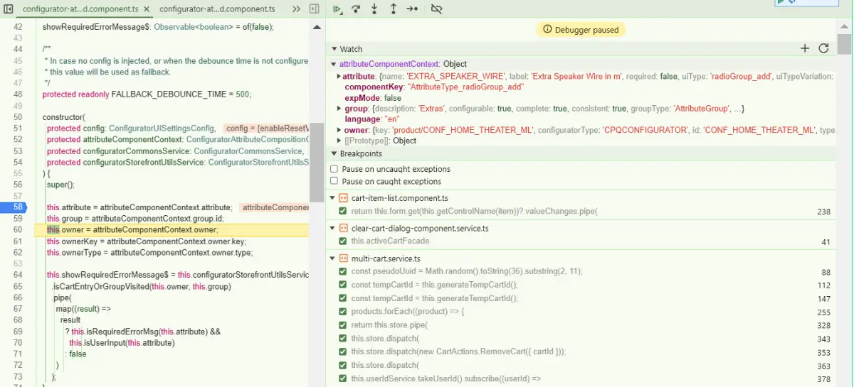 Spartacus product variant configuration sample data