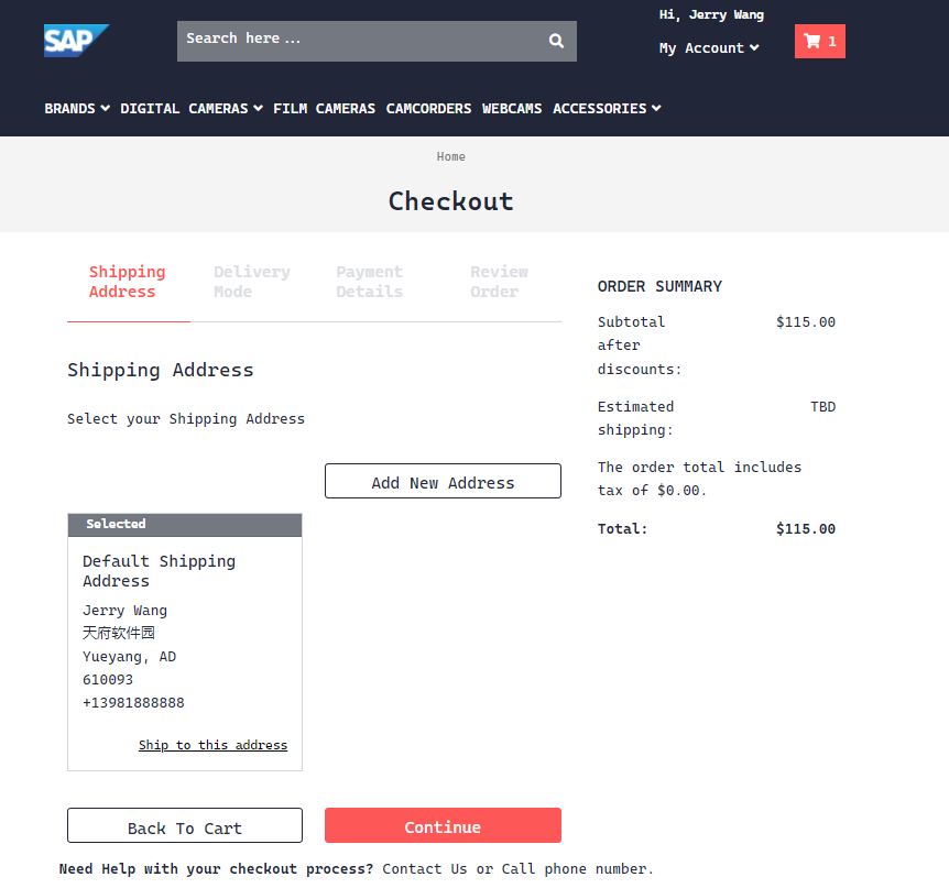 SAP 电商云 Spartacus UI set delivery mode HTTP put 请求的触发时机