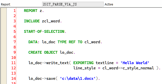 如何使用 ABAP 创建包含不同字体大小的 Word 文档试读版