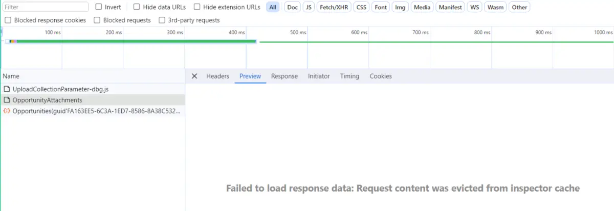 Chrome 开发者工具 Network 里 Failed to load response data 提示消息的含义