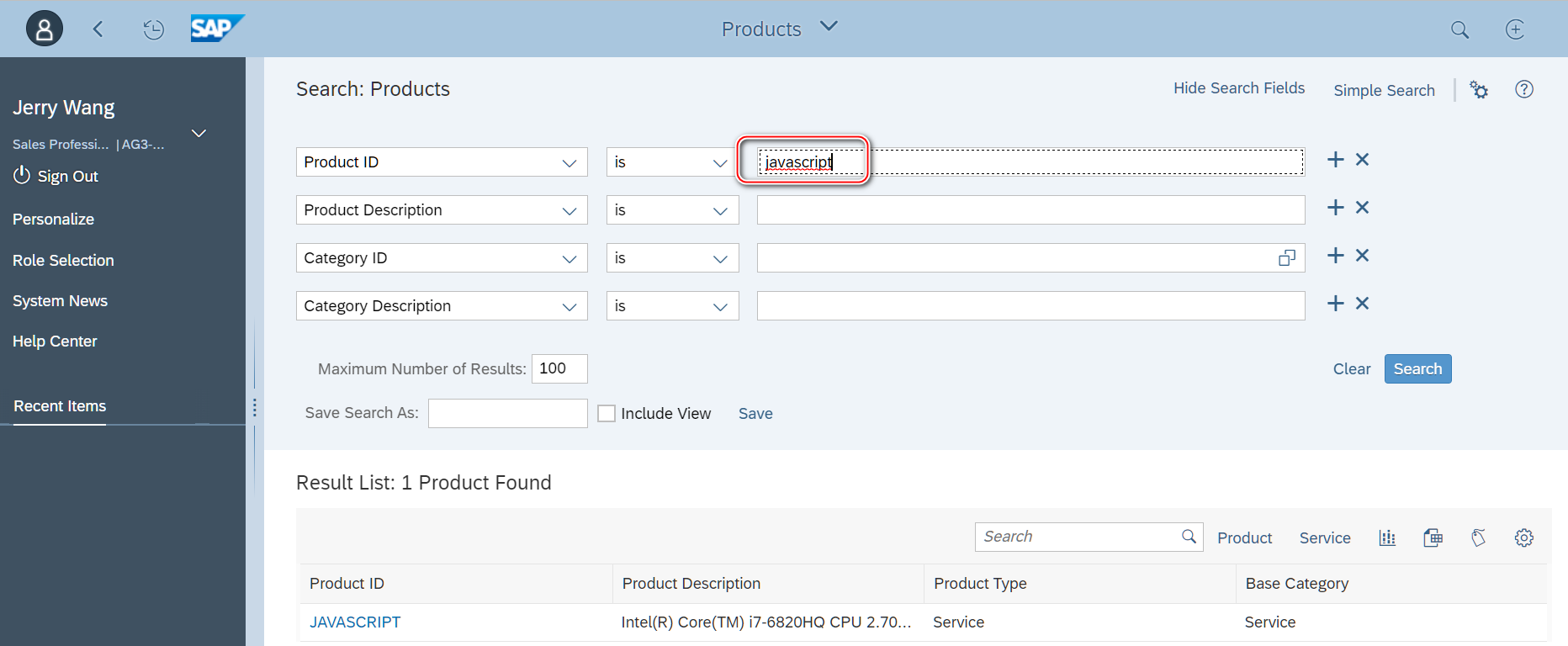 SAP CRM product 主数据搜索，如何采用 ABAP 代码来实现
