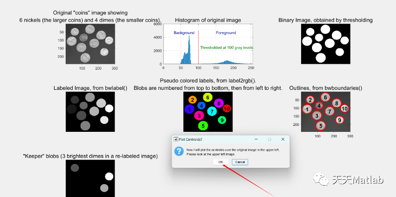 【图像分割】图像检测（分割、特征提取）、各种特征（面积等）的测量和过滤（Matlab代码实现）