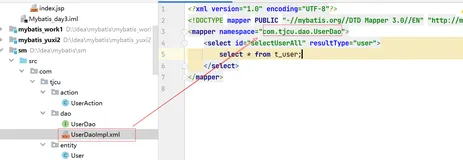 解决Mybatis报错问题：Type interface com.tjcu.dao.UserDao is not known to the MapperRegistry.