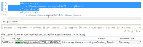 dependency in POM.xml will lead to jQuery.sap.require