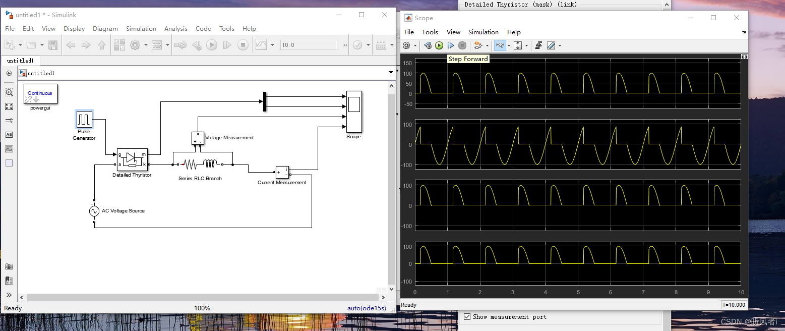 MATLAB Simulink 单相半波可控整流电路性能研究