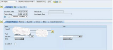 SAP MIGO + 311将库存从IM管理库存地转入WM管理库存地，物料凭证号里不显示WM 选项卡